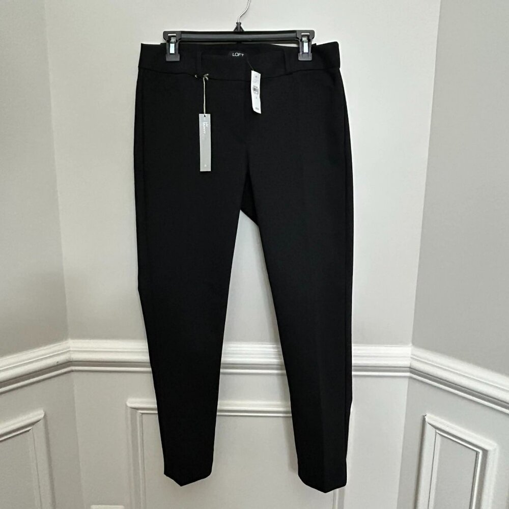 NWT Loft Julie Curvy Fit Ankle Length Black Slacks Pants Size 6